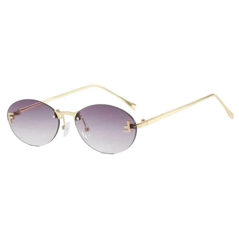 Rimless Oval Women Sunglasses